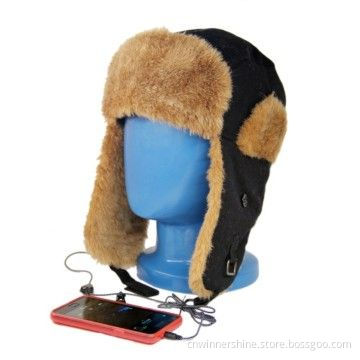 Fashionable Canvas Faux Fur Headphones with 3.5mm Audio Cable for Children and Adults